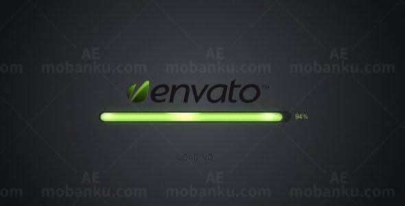 A加载进度条效果揭示标志AE模板