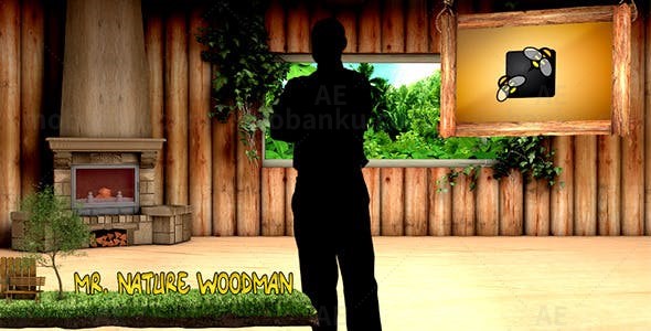 卡通自然演播室背景AE模板