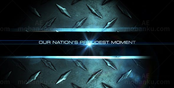 黑色背景金属门开合切换幻灯片AE模板