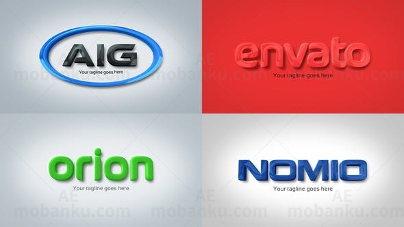 浮雕质感三维标志AE模板