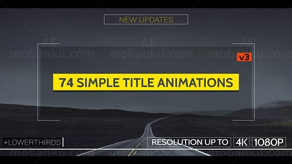 简洁动画标题AE模板