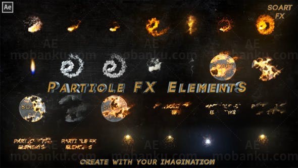 粒子特效动画元素AE模板