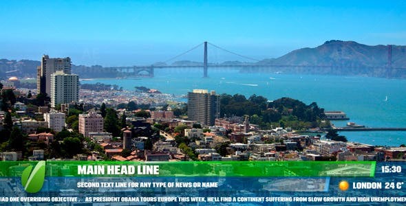 半透明颜色背景滚定文字字幕条AE模板