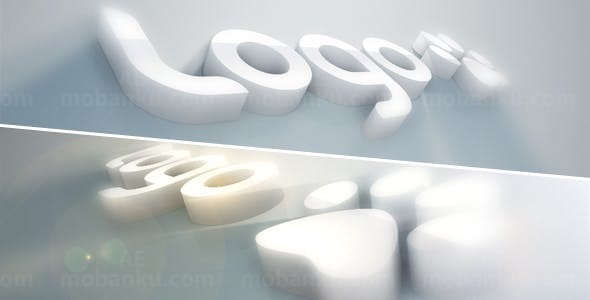 金色光影拉伸效果揭示标志AE模板