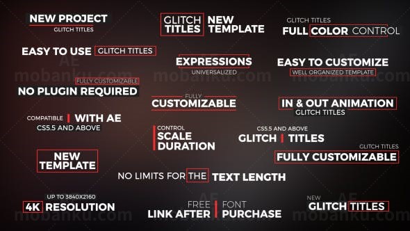 18种故障效果动画标题AE模板