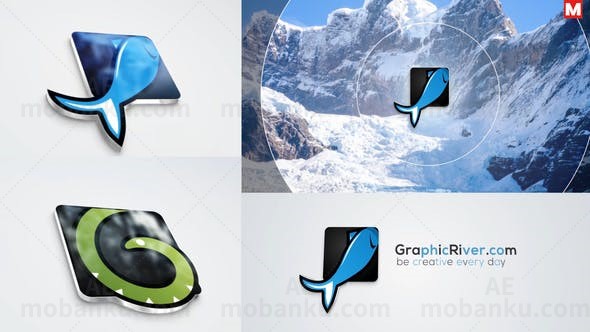 清爽质感标志展示AE模板