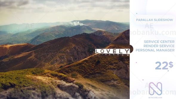 文字视差幻灯片AE模板