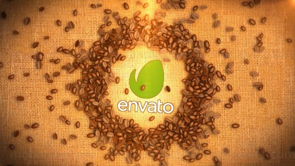 咖啡豆环绕标志动画AE模板