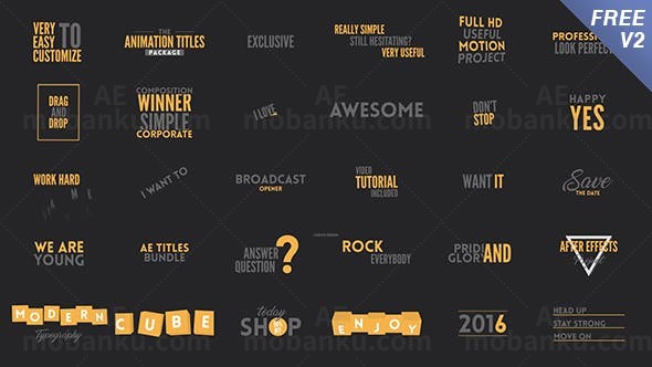 文字动画合集AE模板