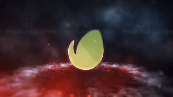 火焰涟漪标志展示AE模板
