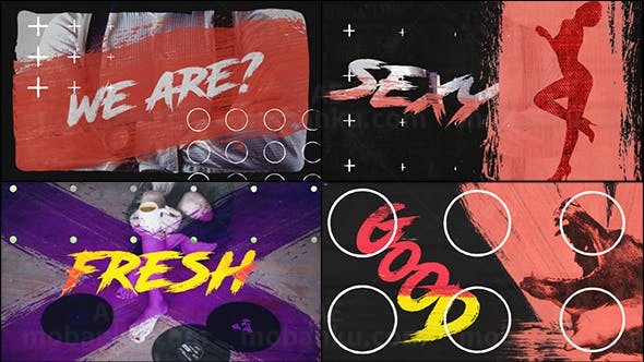 动感涂绘片头AE模板