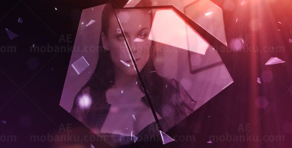 碎玻璃视窗展示图片视频AE模板