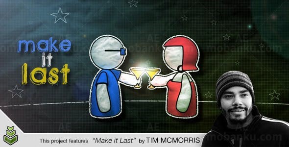 字母抖动效果展示图片视频AE模板