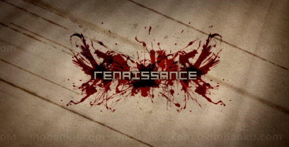 旧牛皮纸染墨效果揭示标志AE模板