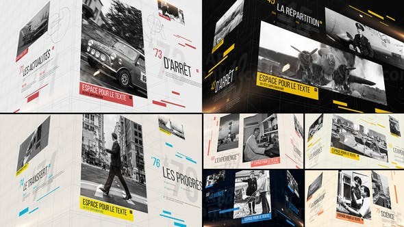 三维旋转视频文字幻灯片AE模板