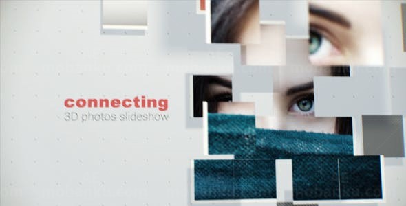 照片掉落拼接切换幻灯片AE模板