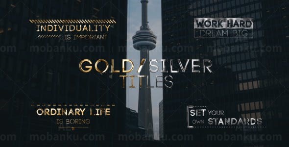 金色粒子动画标志AE模板