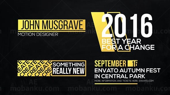 企业风格字幕动画AE模板