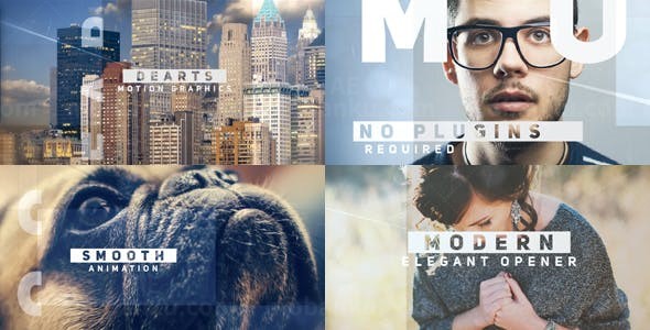 格子切换效果优雅片头AE模板