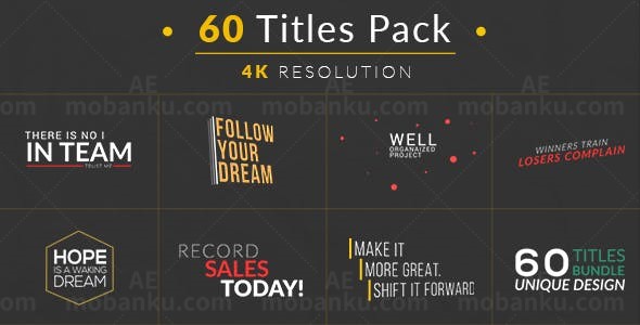 4K标题动画包AE模板