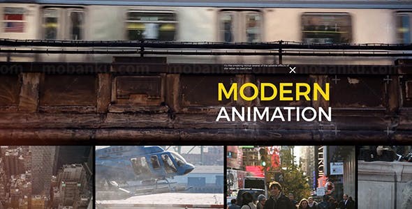 城市风格故障效果片头AE模板