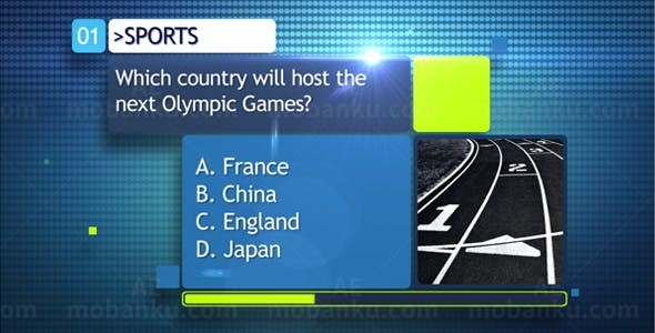 进度条倒计时选择题展示AE模板