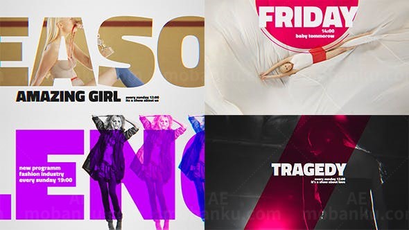 时尚杂志广播栏目片头AE模板