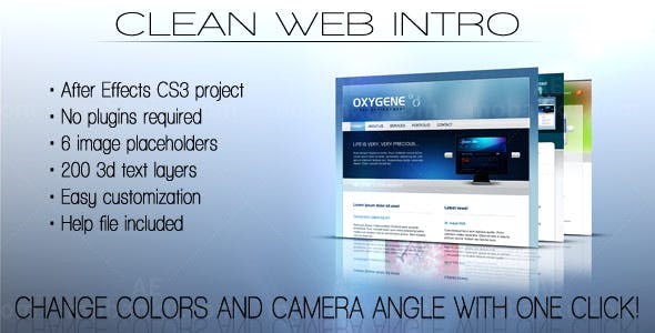 简洁明快风格网站页面宣传展示AE模板