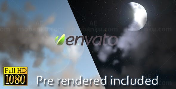 云月动画标志AE模板