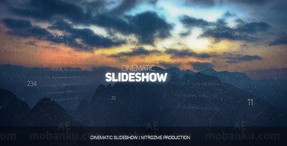 文字穿梭旋转幻灯片AE模板