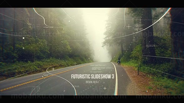 线条穿梭未来幻灯片AE模板