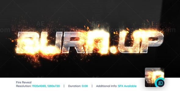 火球爆炸效果揭示标志AE模板