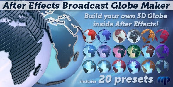 地球动画制作广播栏目包装AE模板