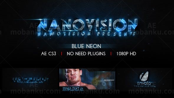 霓虹光效文字视频展示AE模板