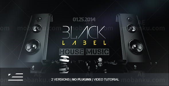 黑色音响俱乐部活动片头AE模板