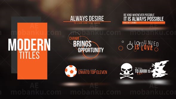 现代风格动画标题AE模板