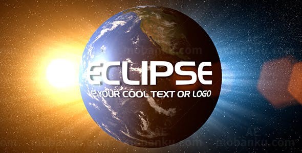 星空背景蓝色地球旋转效果揭示标题AE模板