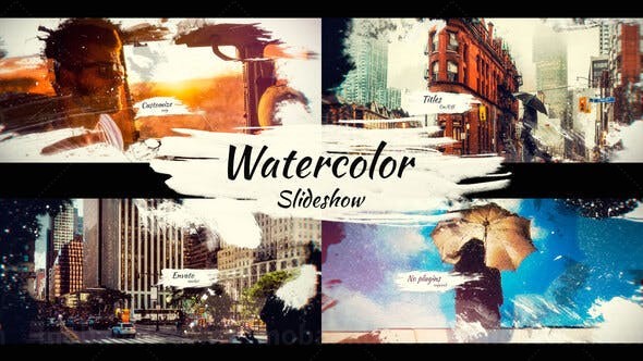 创意水墨风格幻灯片AE模板