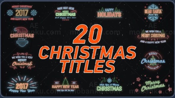 20个圣诞标题动画AE模板