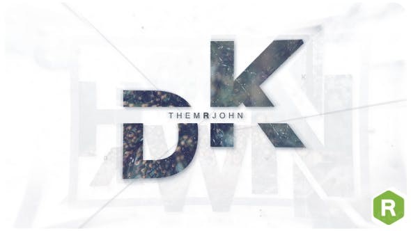 字母镂空视频幻灯片AE模板