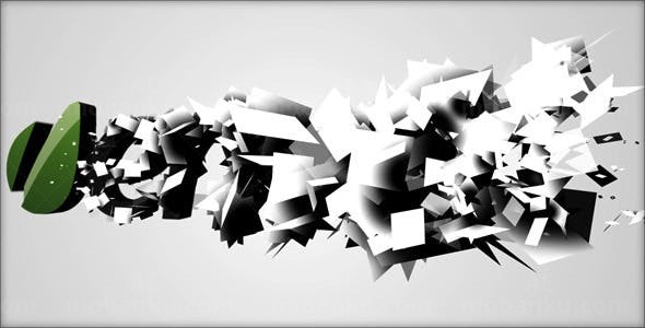 抽象三维纸片形状演绎揭示标志AE模板