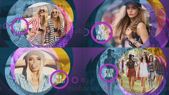 明亮圆环镂空片头AE模板