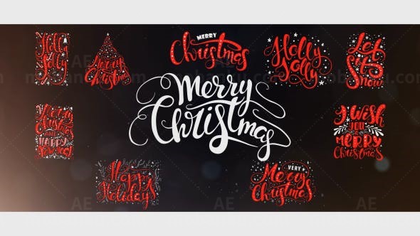 10组手写圣诞标题AE模板