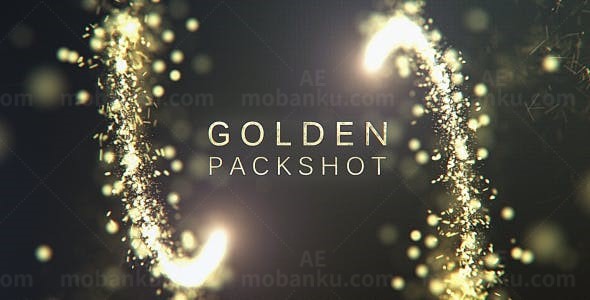 金色粒子标志动画AE模板