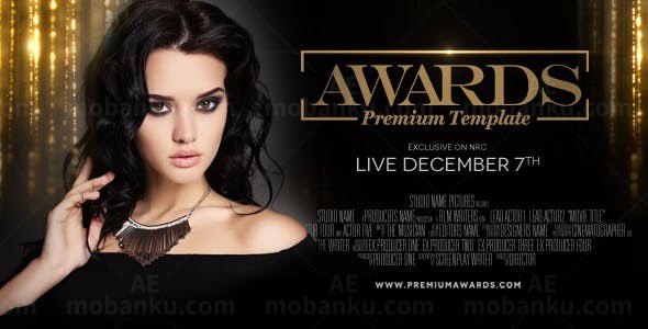 金色粒子特效颁奖包AE模板