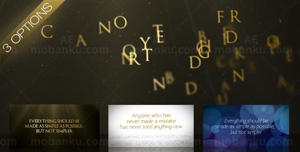 风扫字母动态揭示文字标题字幕AE模板