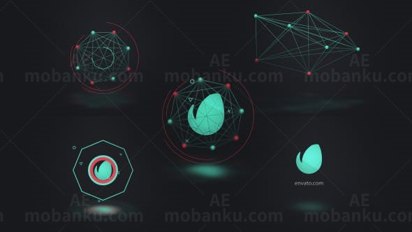 形状连线变换标志AE模板