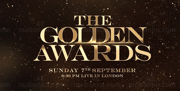 颁奖典礼金色标题动画AE模板