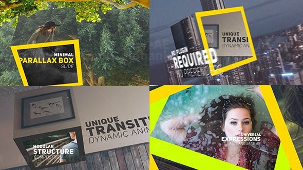 迷你方块盒转场视差幻灯片AE模板