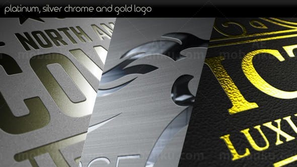 金银质感标志动画AE模板